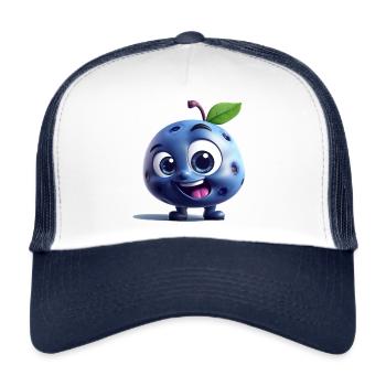 Eine lustige Blaubeere Obst funny Blueberry Fruit - Trucker Cap - Weiß/Navy - Vorne