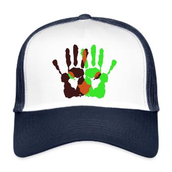 Les Mains - Casquette trucker  - blanc/marine - Devant