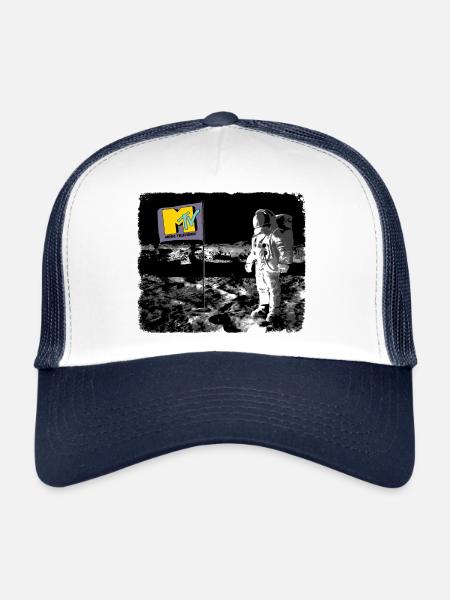 MTV Astronaute Sur La Lune Avec Le Drapeau MTV - Casquette trucker  - blanc/marine - Devant