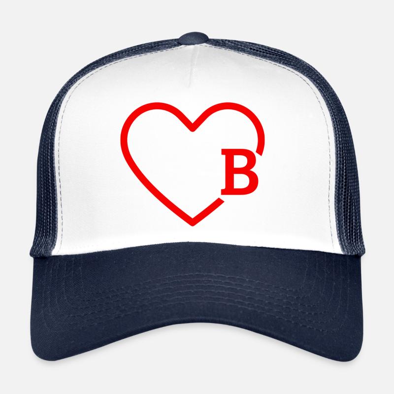 lettre b cœur rouge Casquette trucker 