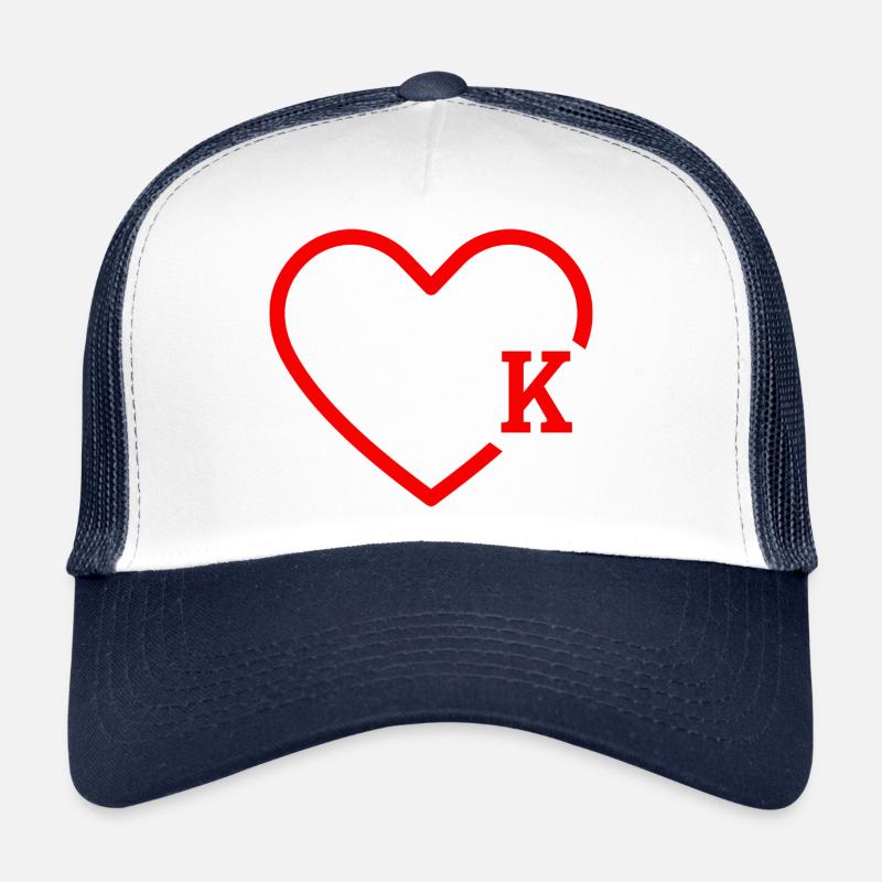 lettre k cœur rouge Casquette trucker 