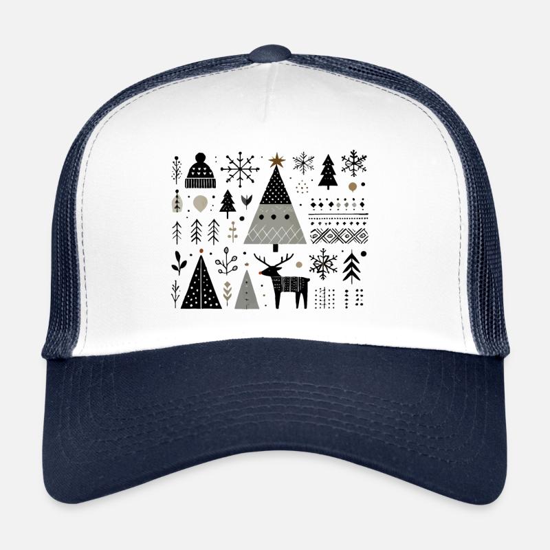 Éléments de Noël scandinaves avec renne Casquette trucker 