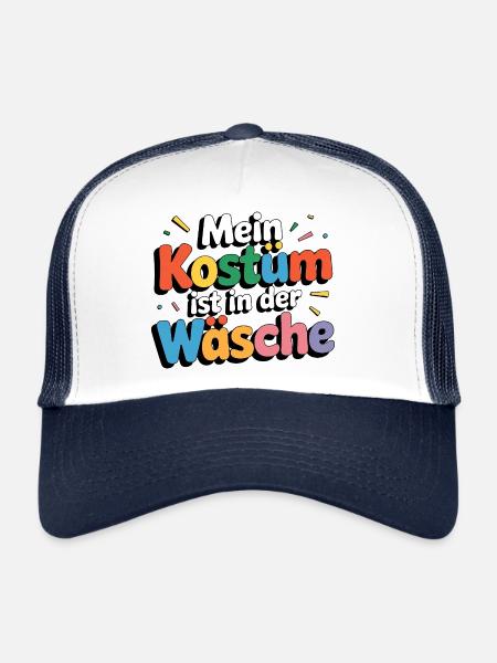 Mon costume est au lavage - Casquette trucker  - blanc/marine - Devant