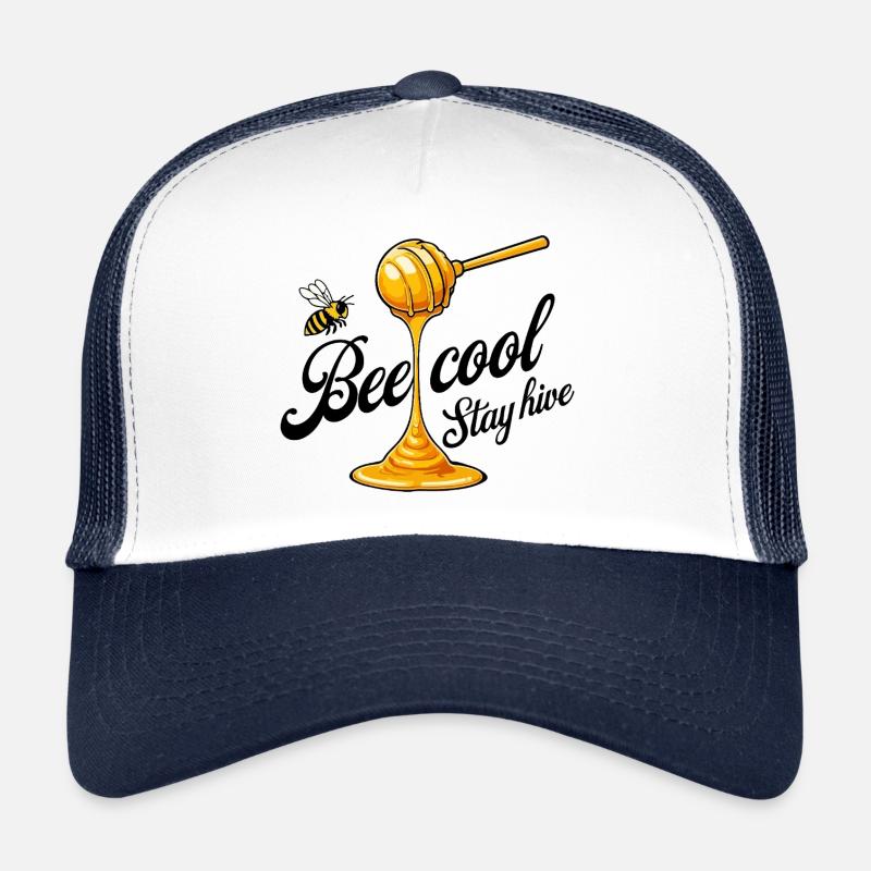 Bee Cool Stay Hive - Honey and Bee Theme Trucker Cap