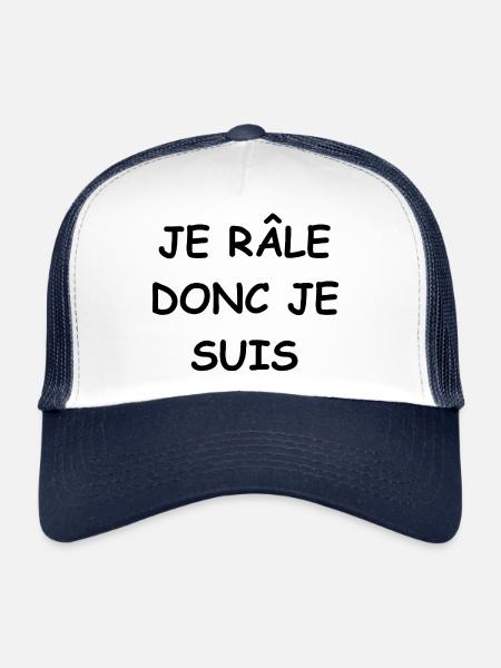 I complain therefore I am. - Trucker Cap - white/navy - Front