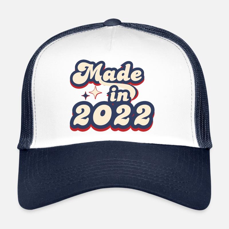 Made in 2022 retro - Casquette trucker  - blanc/marine