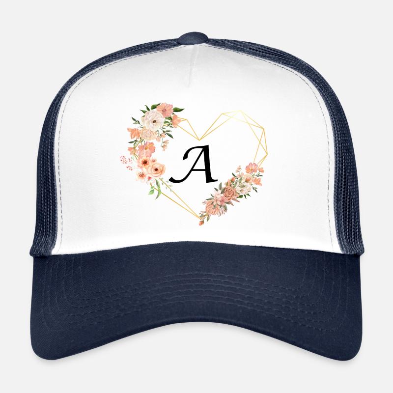 Blumen Goldenes Herz Brief Trucker Cap