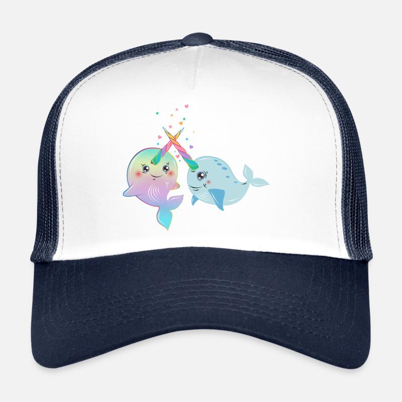 Narvals amoureux des cornes arc-en-ciel Casquette trucker 