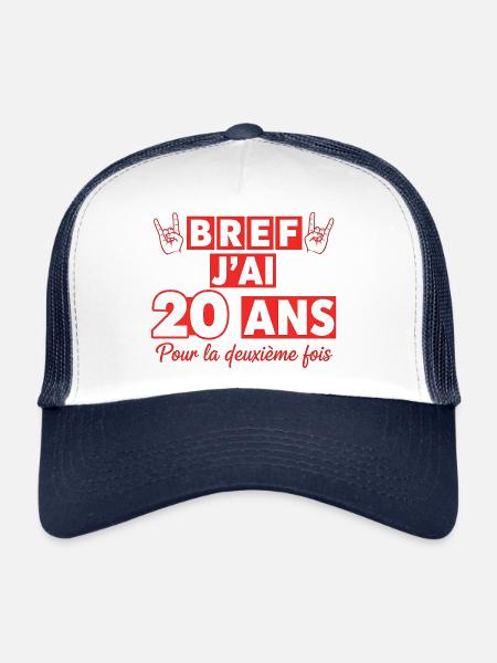 bref j'ai un 19 ans pour la deuxième fois - Casquette trucker  - blanc/marine - Devant