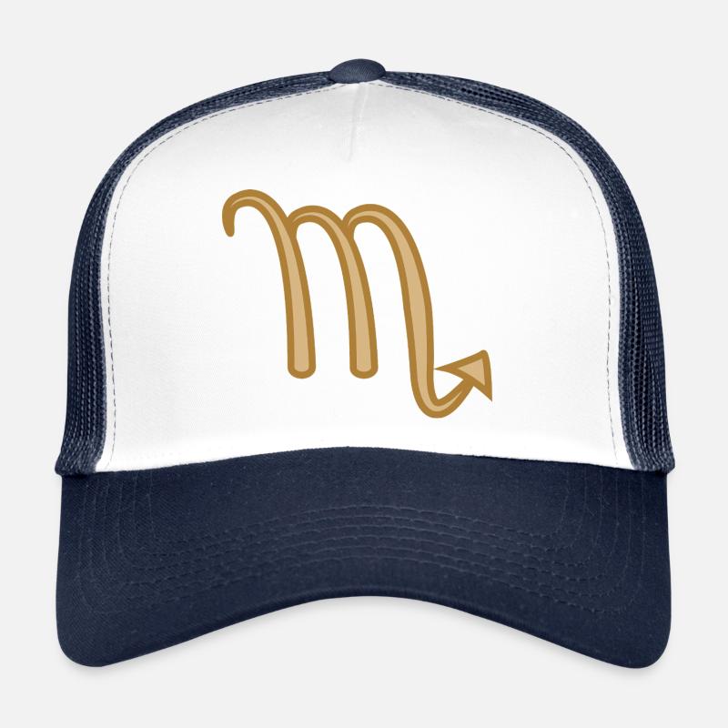 Symbole du zodiaque Scorpion bicolore doré Casquette trucker 
