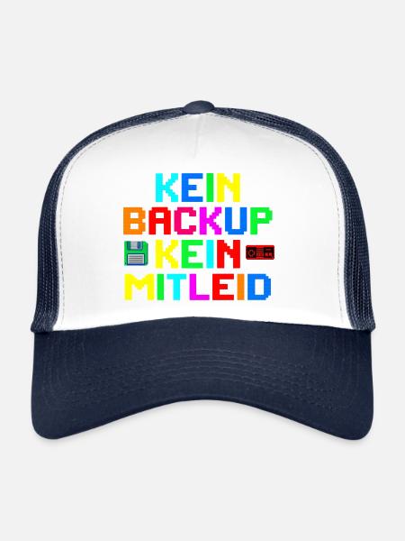 Non Ticket Non Support Informaticien Administrateur IT - Casquette trucker  - blanc/marine - Devant