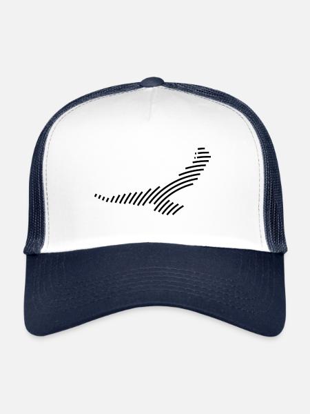 Silhouette d’un aigle - Casquette trucker  - blanc/marine - Devant