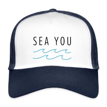 Mer vous - Casquette trucker  - blanc/marine - Devant