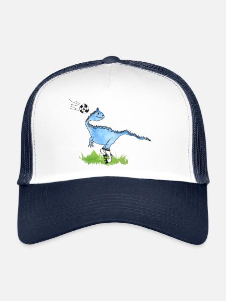Football Dino: jeu de passe méchant? - Casquette trucker  - blanc/marine - Devant