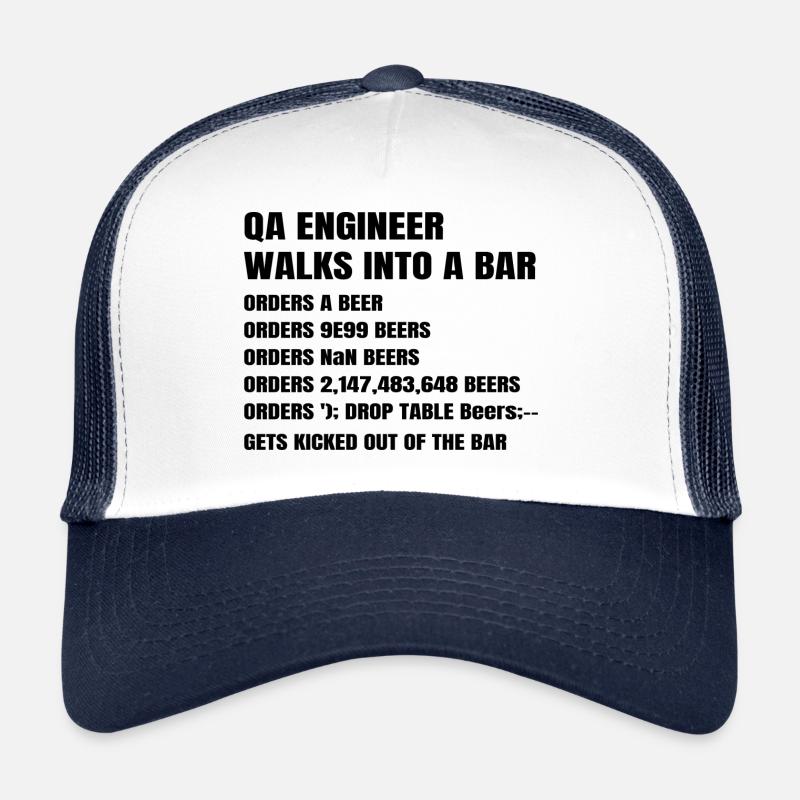 QA Engineer Walks Into A Bar Software Debugging Trucker Cap