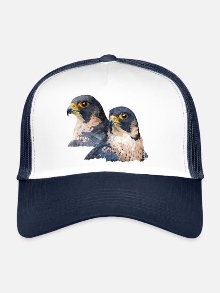Le faucon pèlerin - Casquette trucker  - blanc/marine - Devant