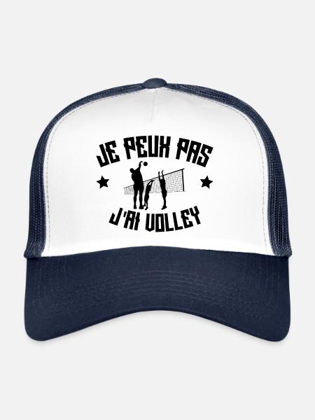 Je Peux Pas J'ai Volley - Casquette trucker  - blanc/marine - Devant