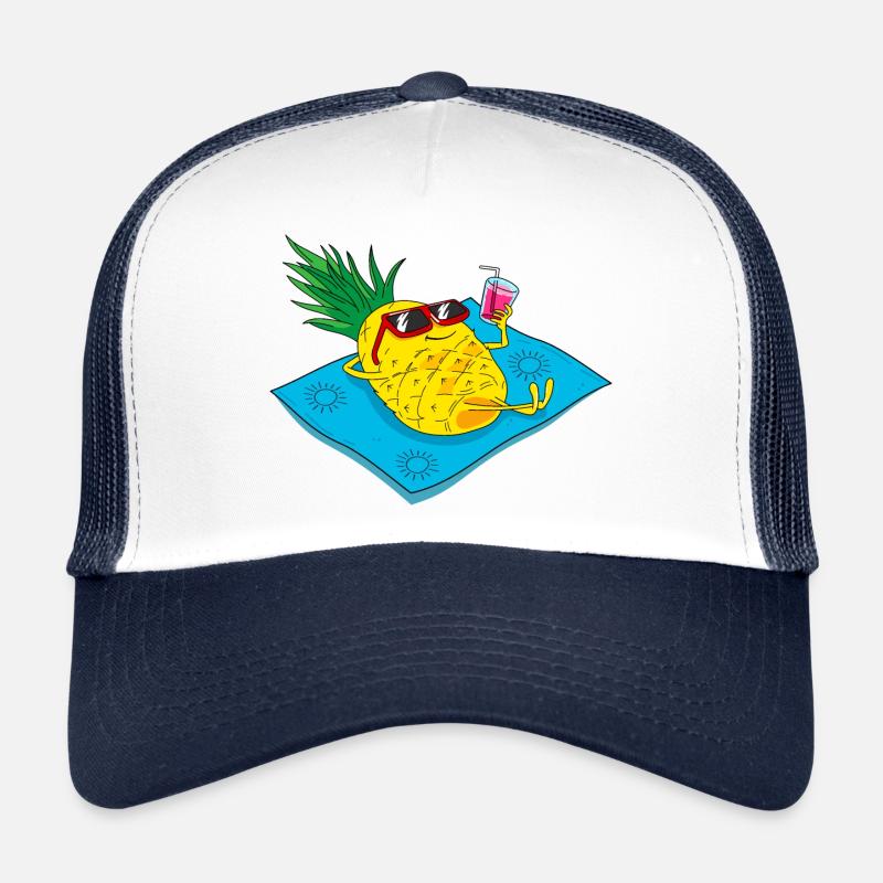 Ananas sur la plage Casquette trucker 