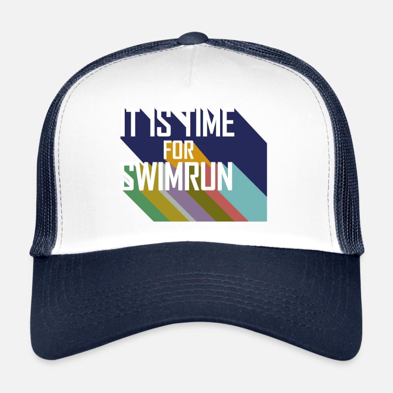 Il est temps pour swimrun rétro - Casquette trucker  - blanc/marine