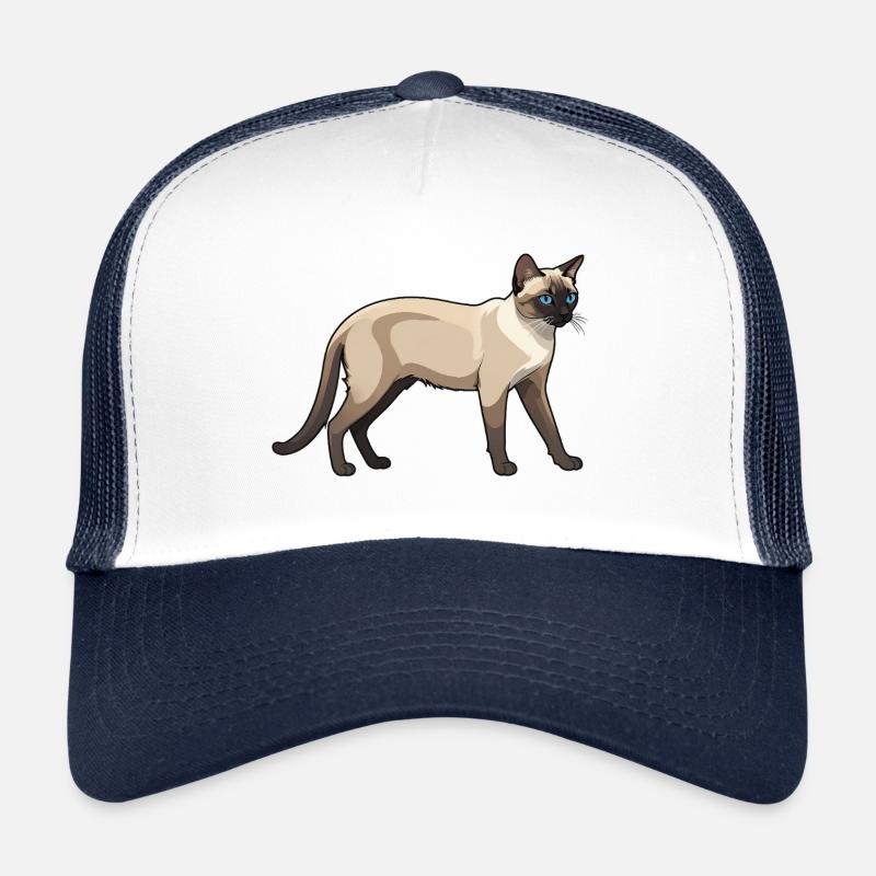 Cute Siamese Car - Cat Sticker Trucker Cap