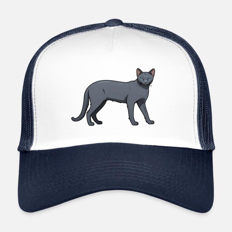 Bleu Russe - Chat mignon Sticker Casquette trucker 