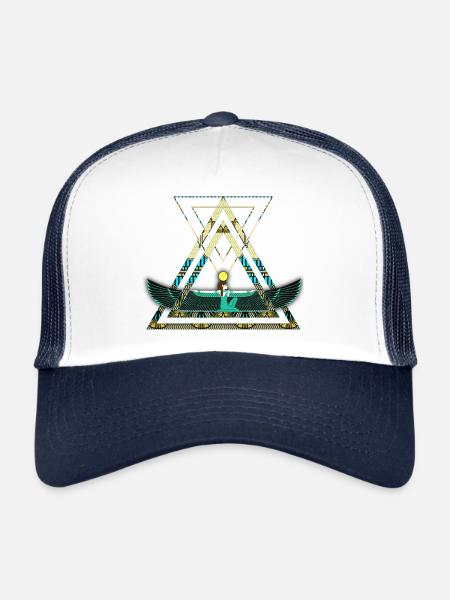 Déesse Géométrique Isis - Casquette trucker  - blanc/marine - Devant