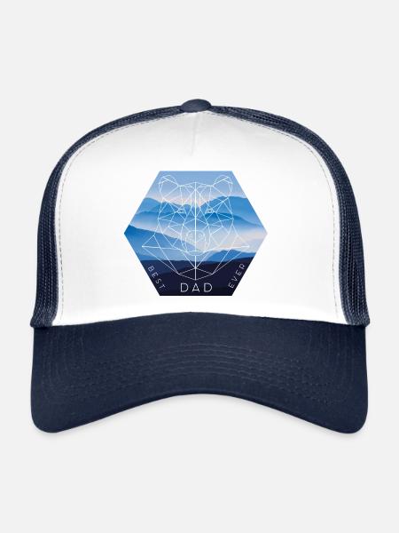 Meilleur papa Strong Bear Papa - Casquette trucker  - blanc/marine - Devant