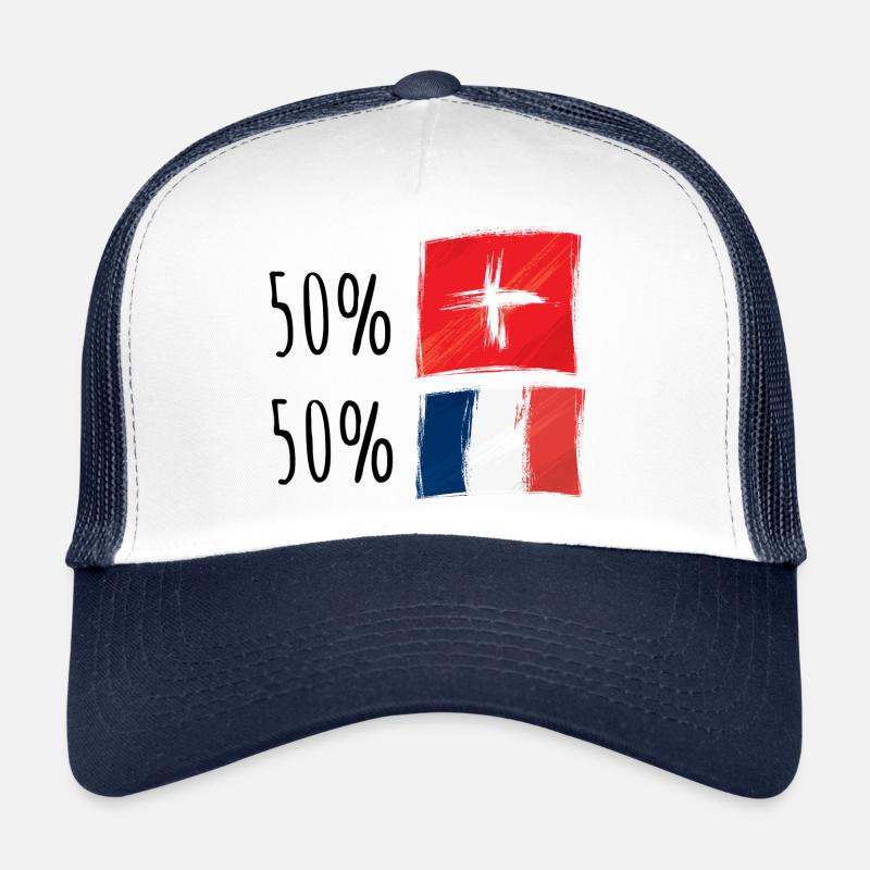 Moitié Français / Moitié suisse Casquette trucker 