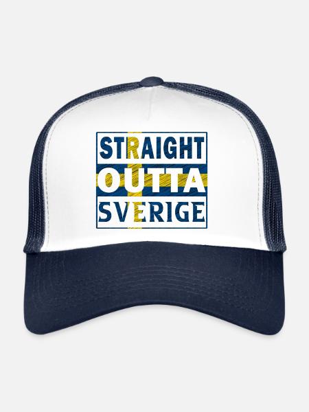 Straight outta Sweden Sverige North Gift - Trucker Cap - white/navy - Front