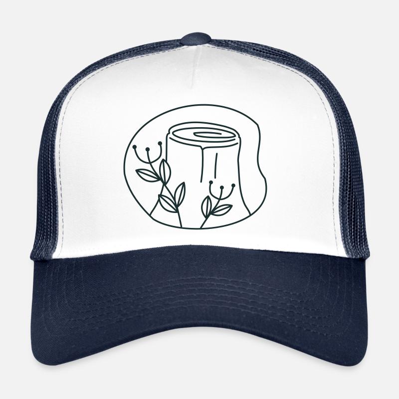 Souche en bois avec des fleurs florales Casquette trucker 