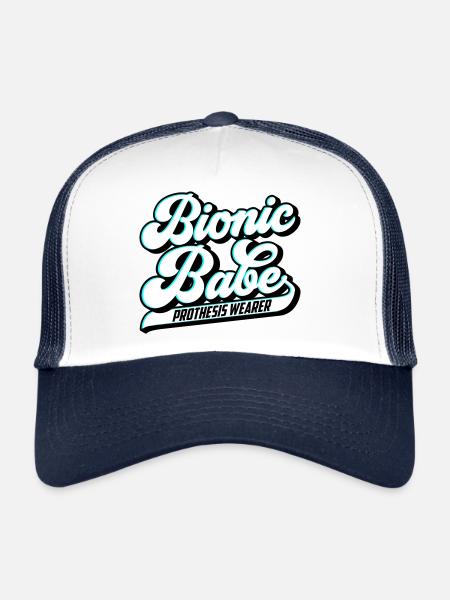 Bionic Babe | Prosthesis | Colors can be changed - Trucker Cap - white/navy - Front