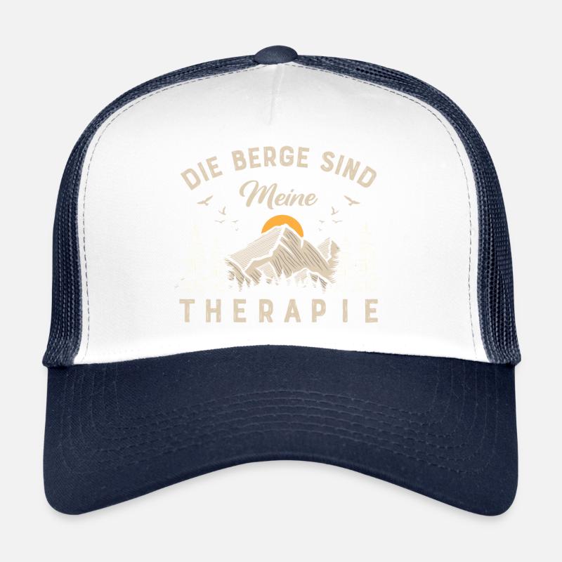 Die Berge sind meine Therapie - Trucker Cap - Weiß/Navy