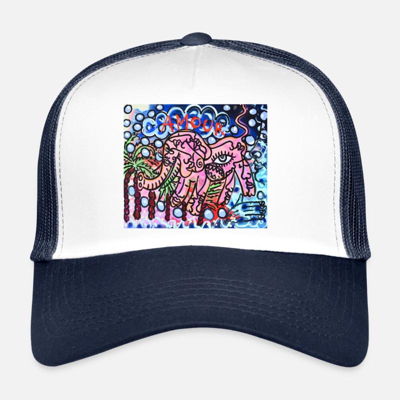 Pink elephant "Love" Trucker Cap