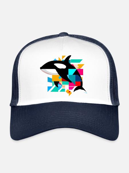 Orque - Casquette trucker  - blanc/marine - Devant