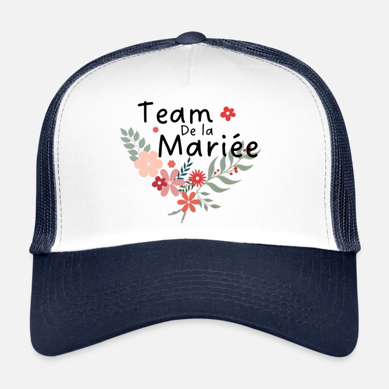 team de la mariée floral-équipe de la mariée - Casquette trucker  - blanc/marine