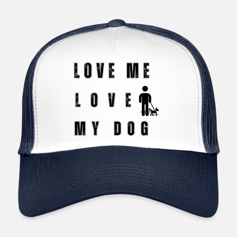 Aime-moi, aime mon chien - Casquette trucker  - blanc/marine