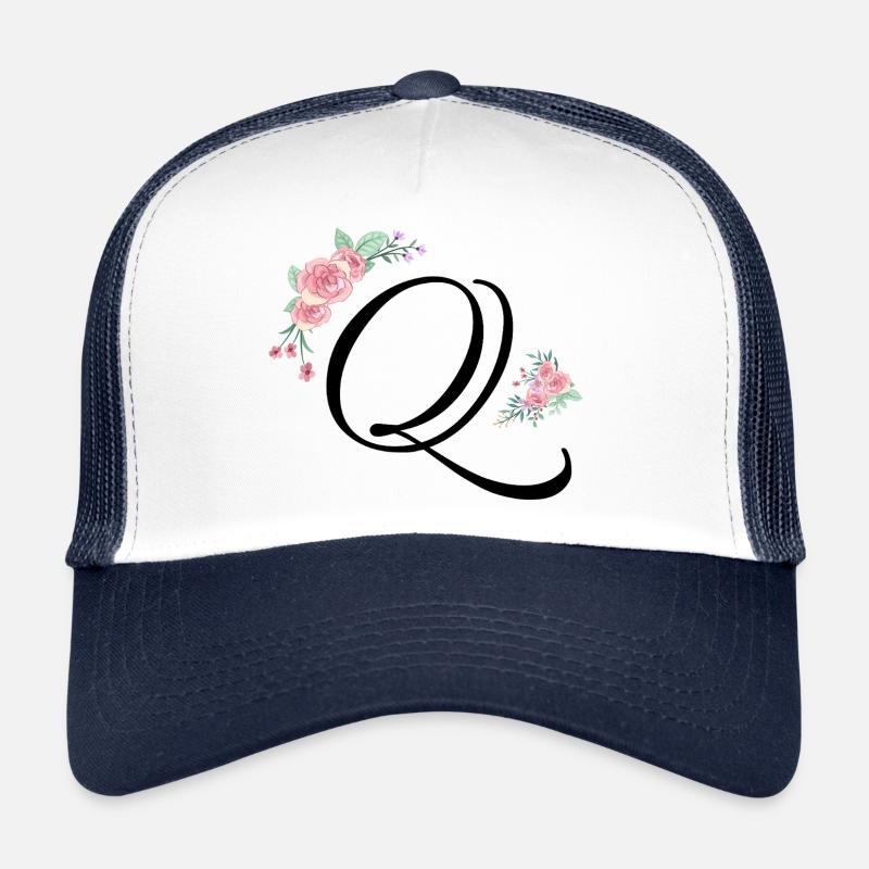 Lettre q fleurs Casquette trucker 