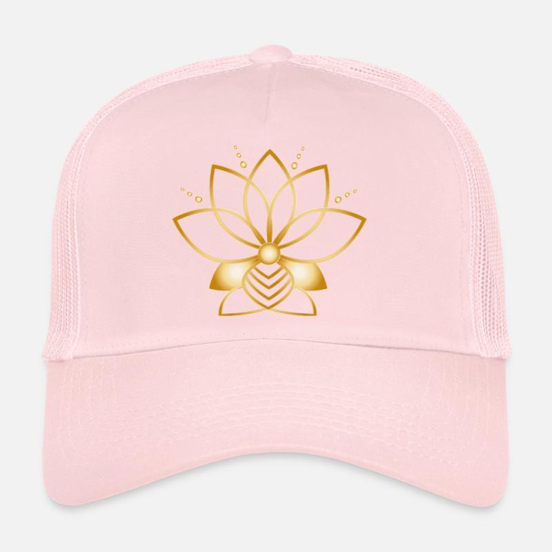 Symbole fleur stylisée dorée minimaliste Casquette trucker 