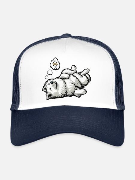 White Shepherd Shepherd Shepherd Dogs - Trucker Cap - white/navy - Front