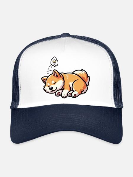 Shiba Inu Shiba propriétaire Shiba lover Shiba inus - Casquette trucker  - blanc/marine - Devant