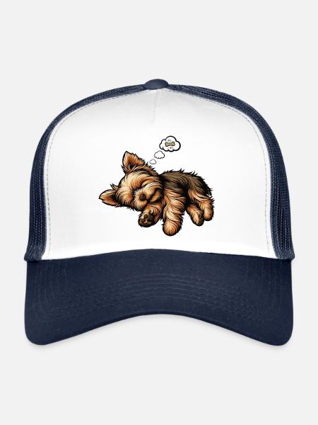 Yorkshire Terrier Yorkie Propriétaire Yorkie Yorkies - Casquette trucker  - blanc/marine - Devant
