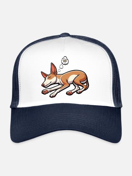 Podenco Podencos Amoureux de Podenco Podenco Propriétaires de Podenco - Casquette trucker  - blanc/marine - Devant