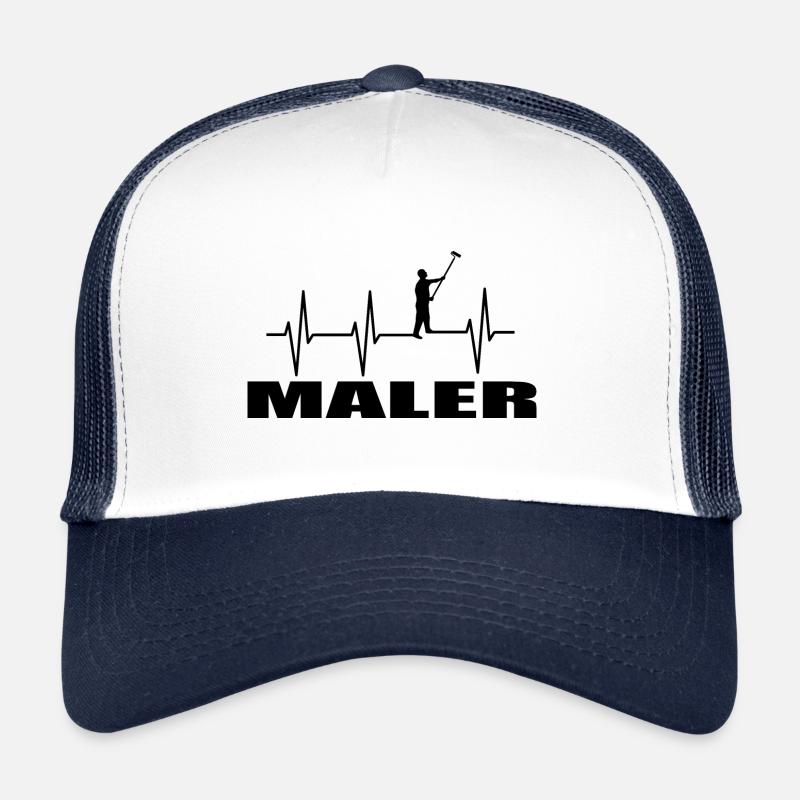 Maler - Trucker Cap - Weiß/Navy