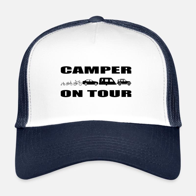 camping - Trucker Cap - Weiß/Navy
