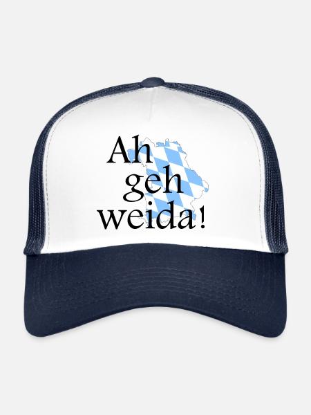 Ah on y va - Casquette trucker  - blanc/marine - Devant