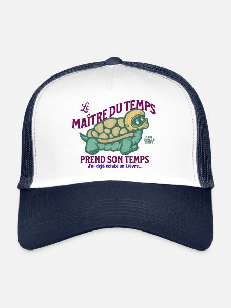 Le Maître du temps, prend son temps - Casquette trucker  - blanc/marine - Devant