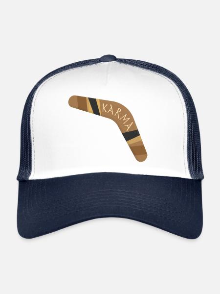 Boomerang du karma - Casquette trucker  - blanc/marine - Devant