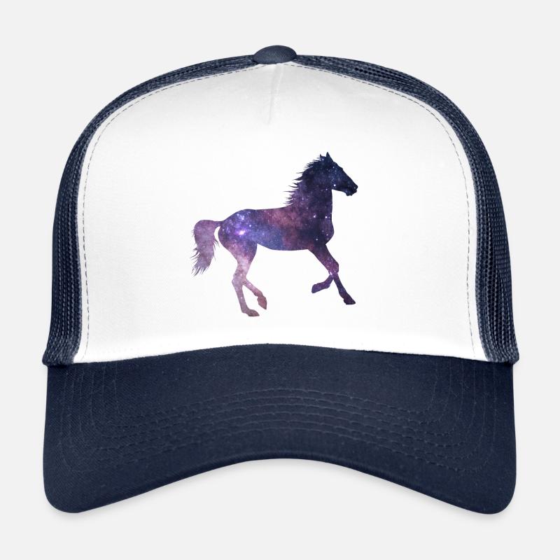 Cheval cheval équitation univers galaxie - Casquette trucker - blanc/marine