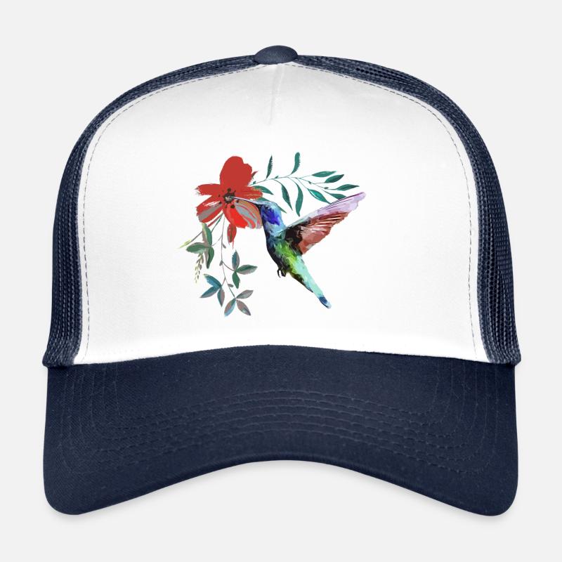 Vogel mit Blume Trucker Cap