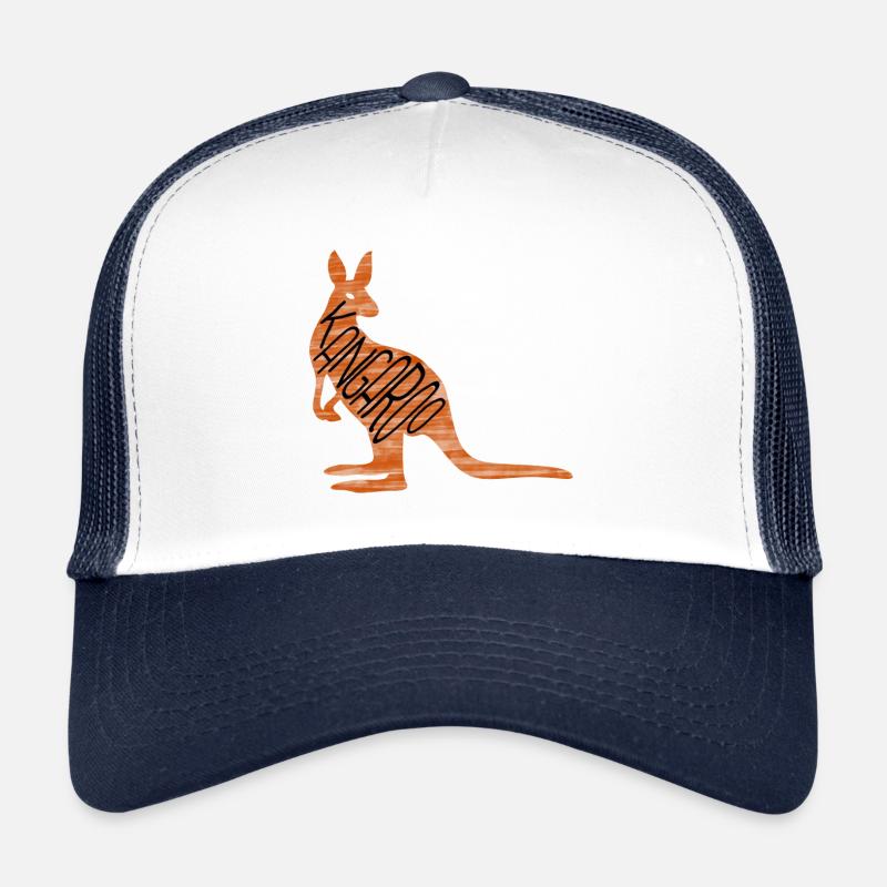 Kangaroo - Australia - Idée cadeau - Tshirt - Casquette trucker  - blanc/marine